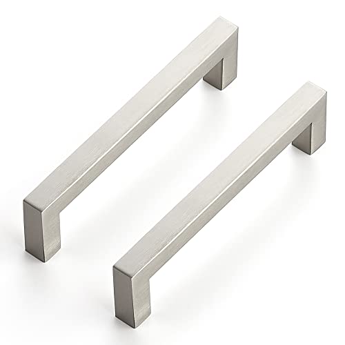 Ravinte 20 Pack 5 Inch Square Cabinet Handles - Satin Nickel Pulls, Brushed Nickel Drawer Pulls, Kitchen Hardware for Cabinets, Cupboards, Drawers