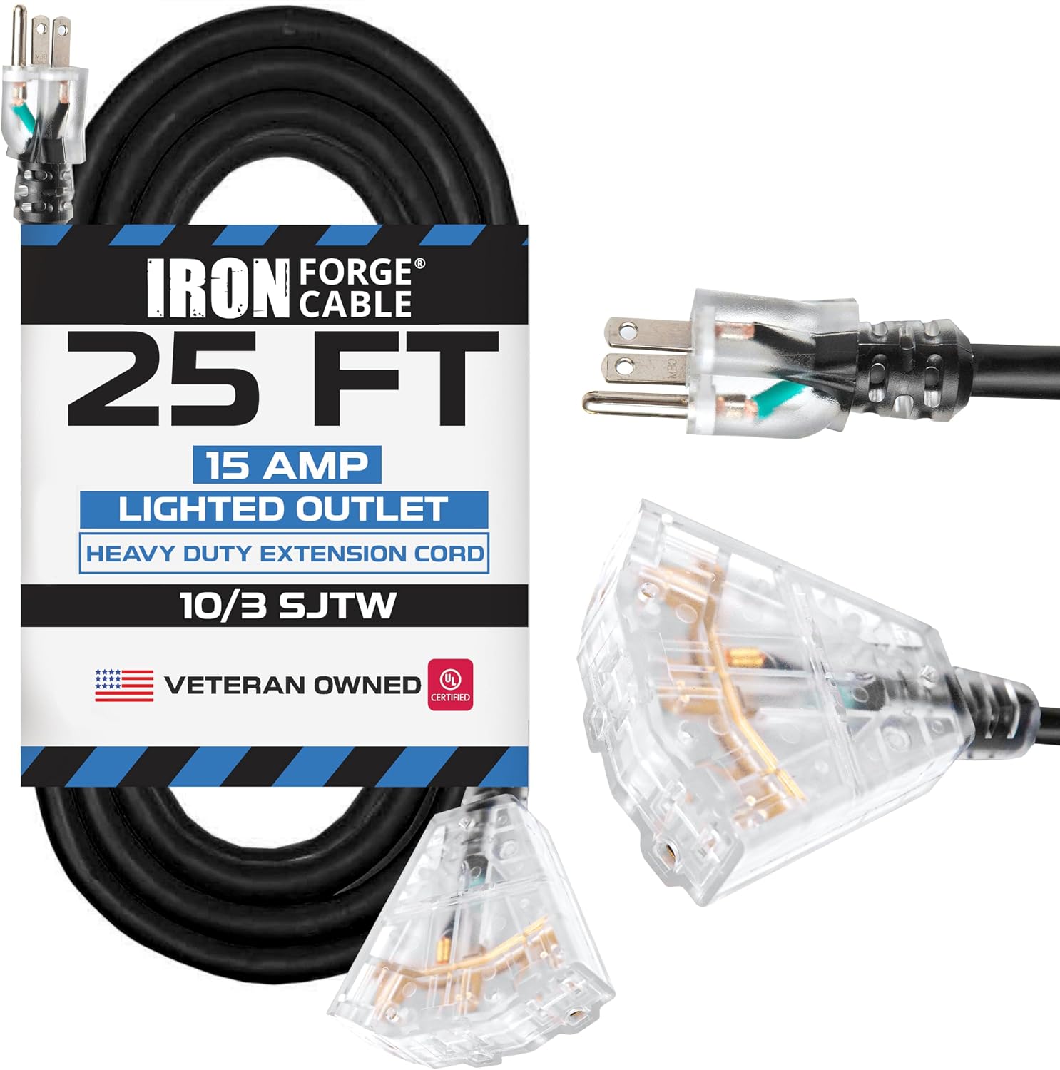 Iron Forge Cable 10 Gauge 25ft (Black)