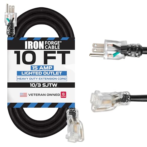 Iron Forge Cable 10 ft Lighted Cord