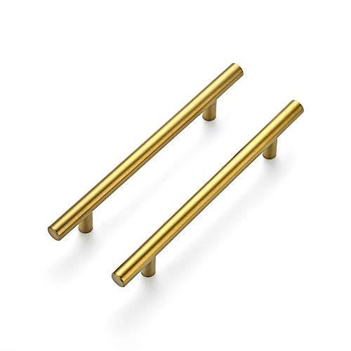 Ravinte 30 Pack 7.38" Cabinet Pulls Brushed Brass Stainless Steel Kitchen Cupboard Handles Cabinet Handles 7.38" Length, 5" Hole Center