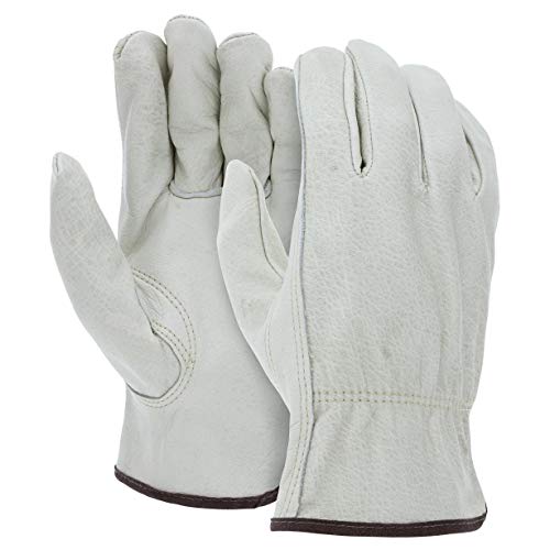 ATERET 24 Pairs Small Heavy Duty Durable Cowhide Leather Work Gloves I Driver Gloves for Truck Driving, Warehouse, Gardening, Farming