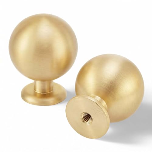 QOGRISUN 10-Pack Solid Brass Cabinet Knobs