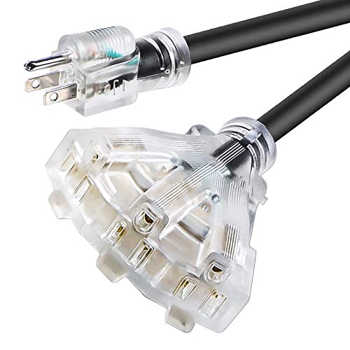 25FT 12/3 Extension Cord Heavy Duty Black