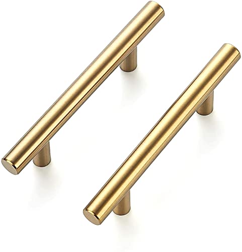 Ravinte 55 Pack 6 inch Cabinet Pulls Brushed Brass Stainless Steel Kitchen Drawer Pulls Cupboard Handles Cabinet Handles 3.75 Hole Center