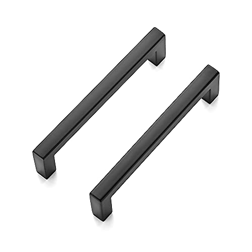 Ravinte 30 Pack Solid 3-3/4 Inch Center to Center Slim Square Bar Drawer Handles Kitchen Cabinet Handles Black Drawer Pulls Cabinet Hardware Handles Matte Black Cabinet Pulls