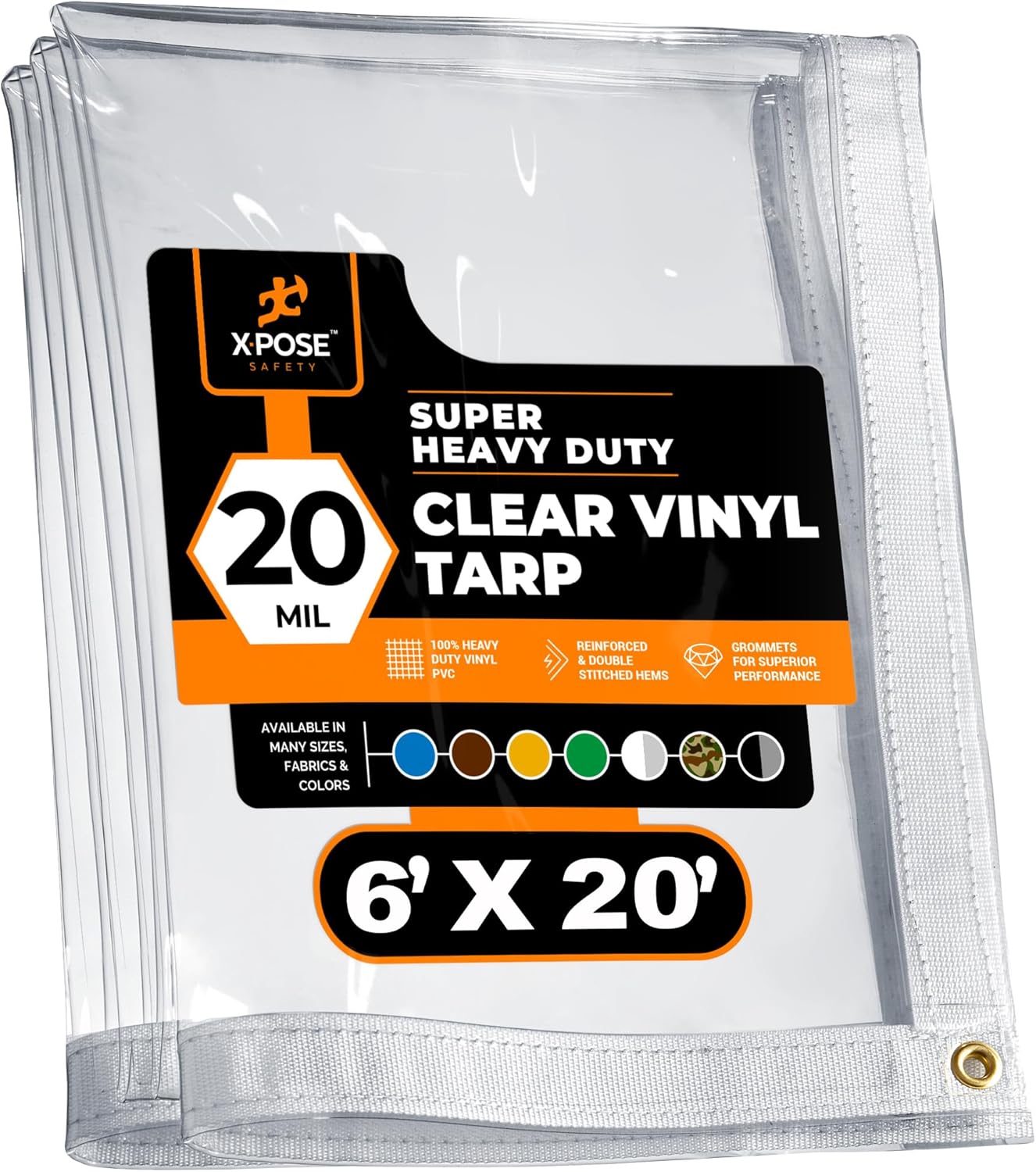 Xpose Safety 6' x 20' 20 Mil Clear Vinyl