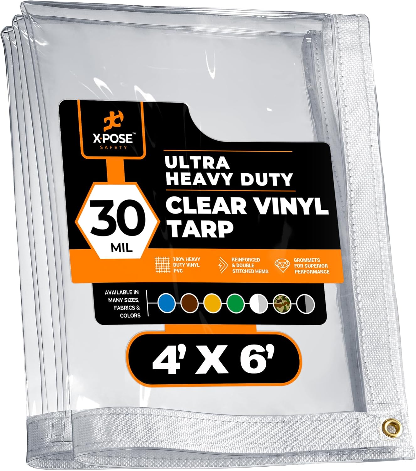Xpose Safety 4' x 6' 30 Mil Clear Vinyl