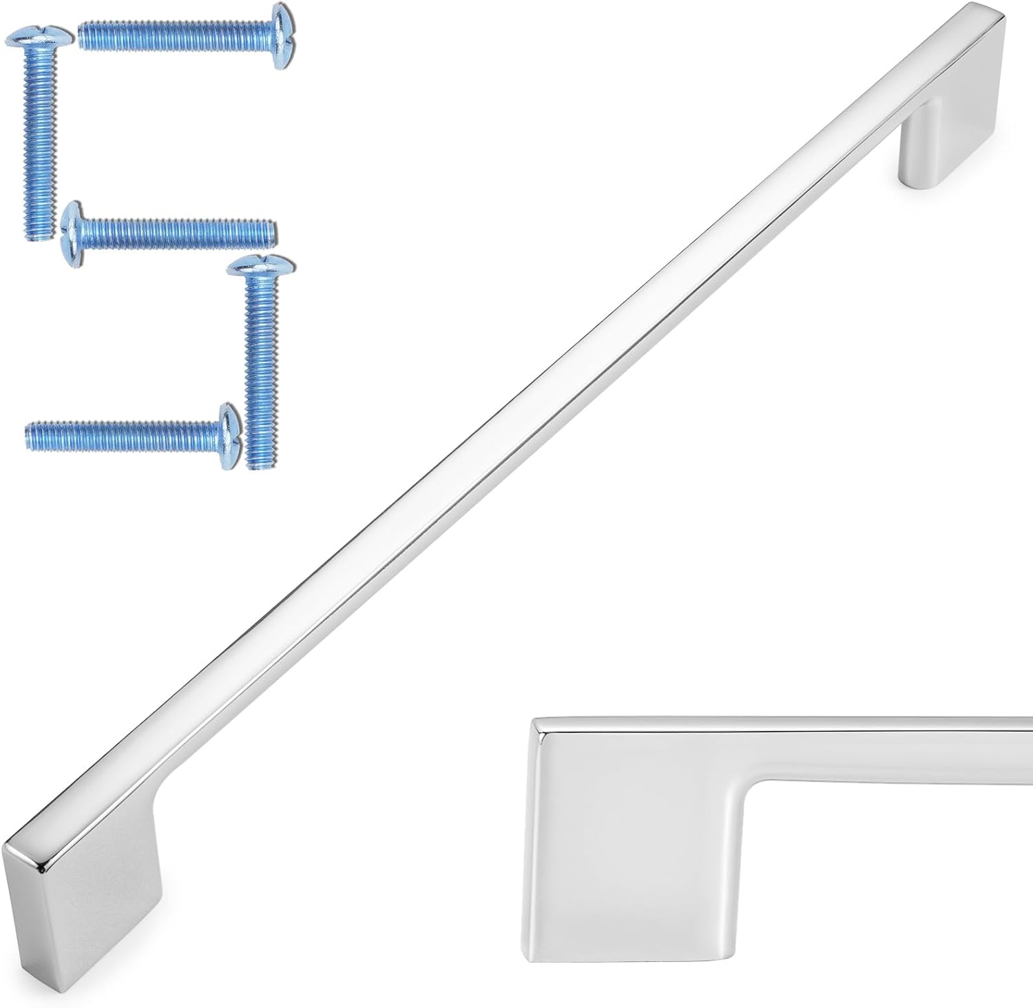 KOOFIZO 5 Pack 8-4/5 Inch Polished Chrome Kitchen Cabinet Pulls Chrome Cabinet Handles Chrome Cabinet Hardware for Kitchen Cabinets Drawer P01 Dresser Cupboard Bedroom Bathroom