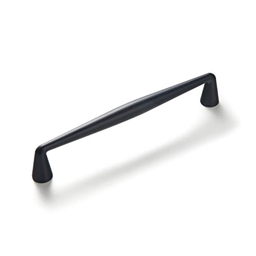 Goo-Ki Elegant Black Zinc Alloy Cabinet Handles - 3.78''(96mm) Hole Center Affordable Luxury Cabinet Pull Hardware for Bedroom, Kitchen, 6 Pack...