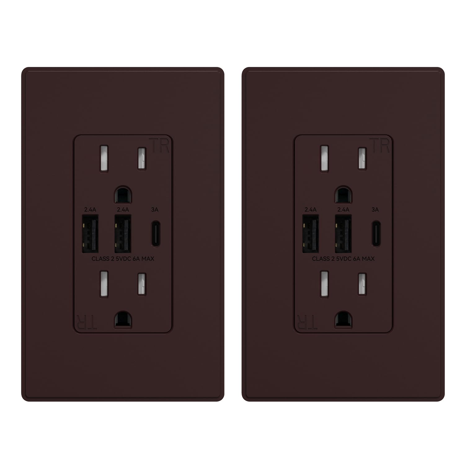 ELEGRP 3-Port USB Outlet (2 Pack)