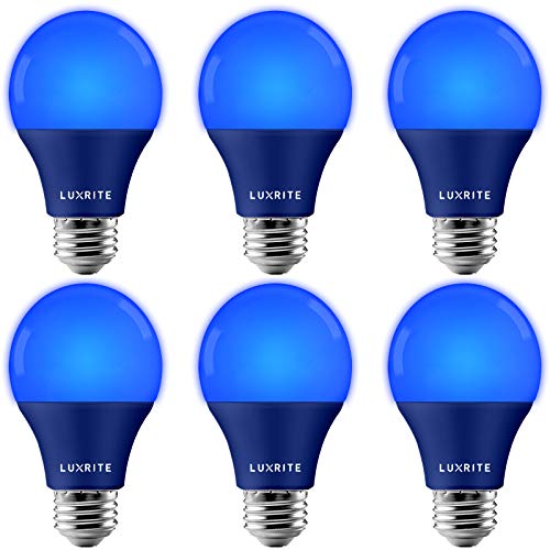 LUXRITE A19 LED Blue Light Bulb (6-Pack)