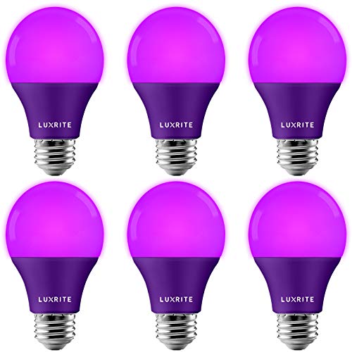 LUXRITE A19 LED Purple Light Bulbs