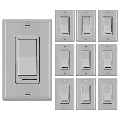 BESTTEN 10 Pack Dimmer Wall Light Switch