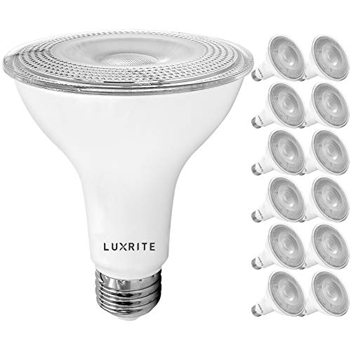 LUXRITE 12 Pack LED PAR30 Flood Light Bulb, 75W Equivalent, 2700K Warm White, 850 Lumens, 11W Dimmable, Indoor Outdoor Spotlight Bulb, Wet Rated, E26 Standard Base, UL Listed