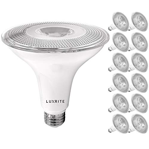 LUXRITE 12 Pack PAR38 LED Outdoor Flood Light Bulbs, 120W Equivalent, 1250 Lumens, 3000K Soft White, 15W Dimmable, Indoor Outdoor Spotlight Bulb, Wet Rated, E26 Standard Base, UL Listed