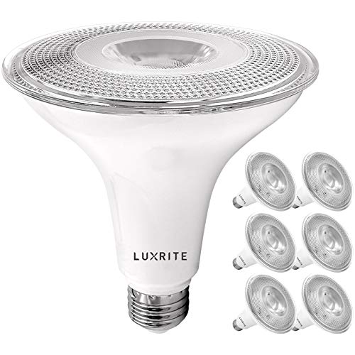 LUXRITE 6 Pack PAR38 LED Outdoor Flood Light Bulbs, 120W Equivalent, 1250 Lumens, 2700K Warm White, 15W Dimmable, Indoor Outdoor Spotlight Bulb, Wet Rated, E26 Standard Base, UL Listed