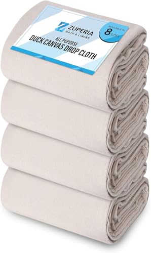 ZUPERIA Canvas Drop Cloth 5'x20' Pack of 4