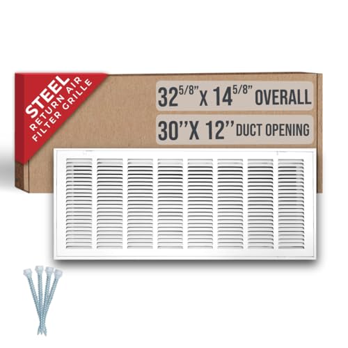 Fits 30x12 Duct Opening | Steel Return Air Filter Grille by Handua