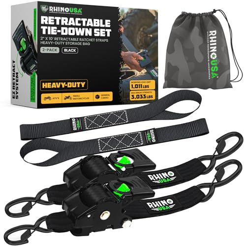 Rhino USA Retractable Ratchet Straps (2-Pack)