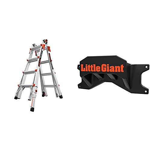 Little Giant Velocity Ladder with Wheels, 17 Ft, Multi-Position, Black/Orange