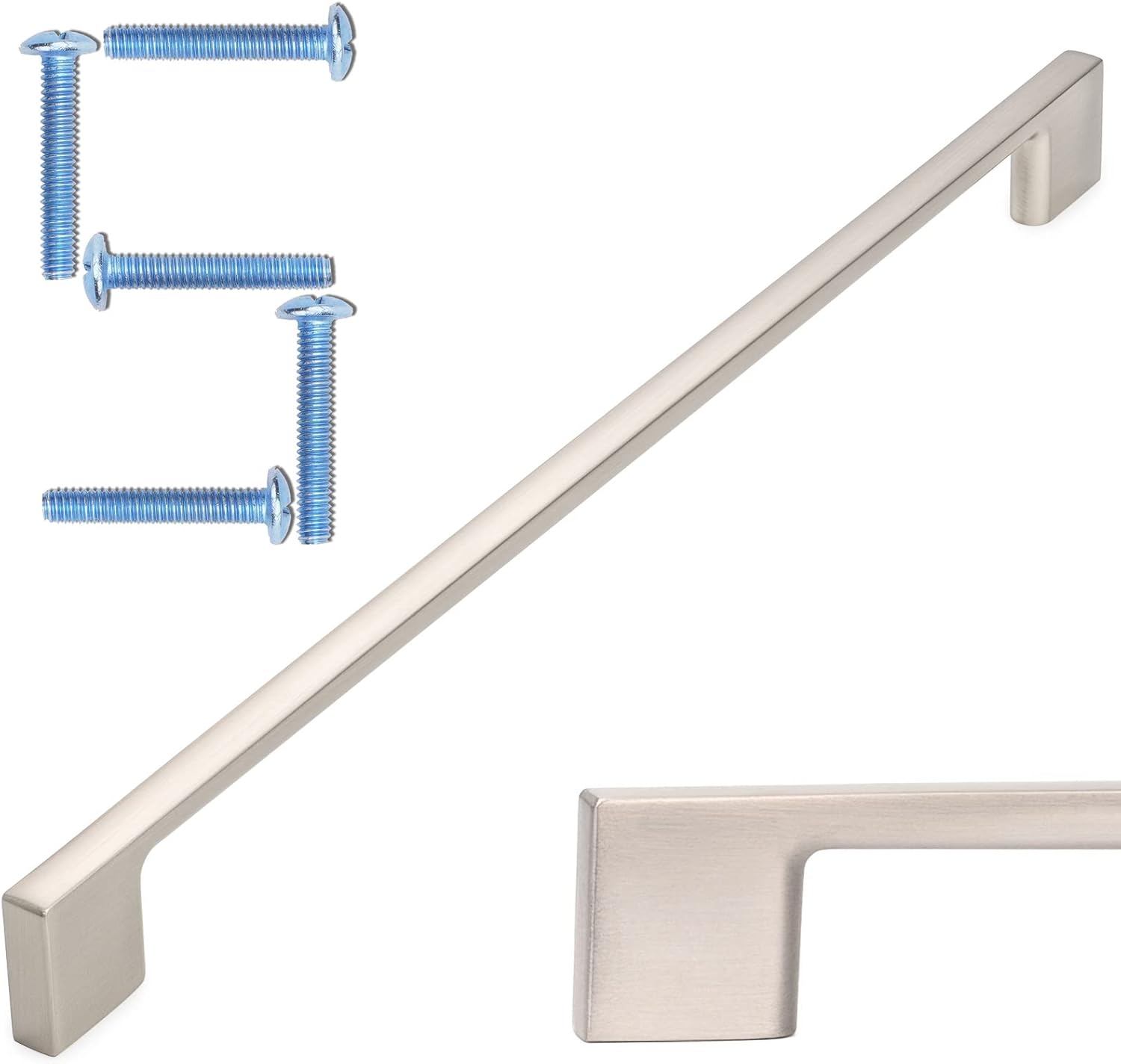 KOOFIZO 5 Pack 11-5/16 Inch Brushed Nickel Kitchen Cabinet Pulls Stain Nickel Cabinet Handles Silver Cabinet Hardware for Kitchen Cabinets Drawer P01 Dresser Cupboard Bedroom Bathroom
