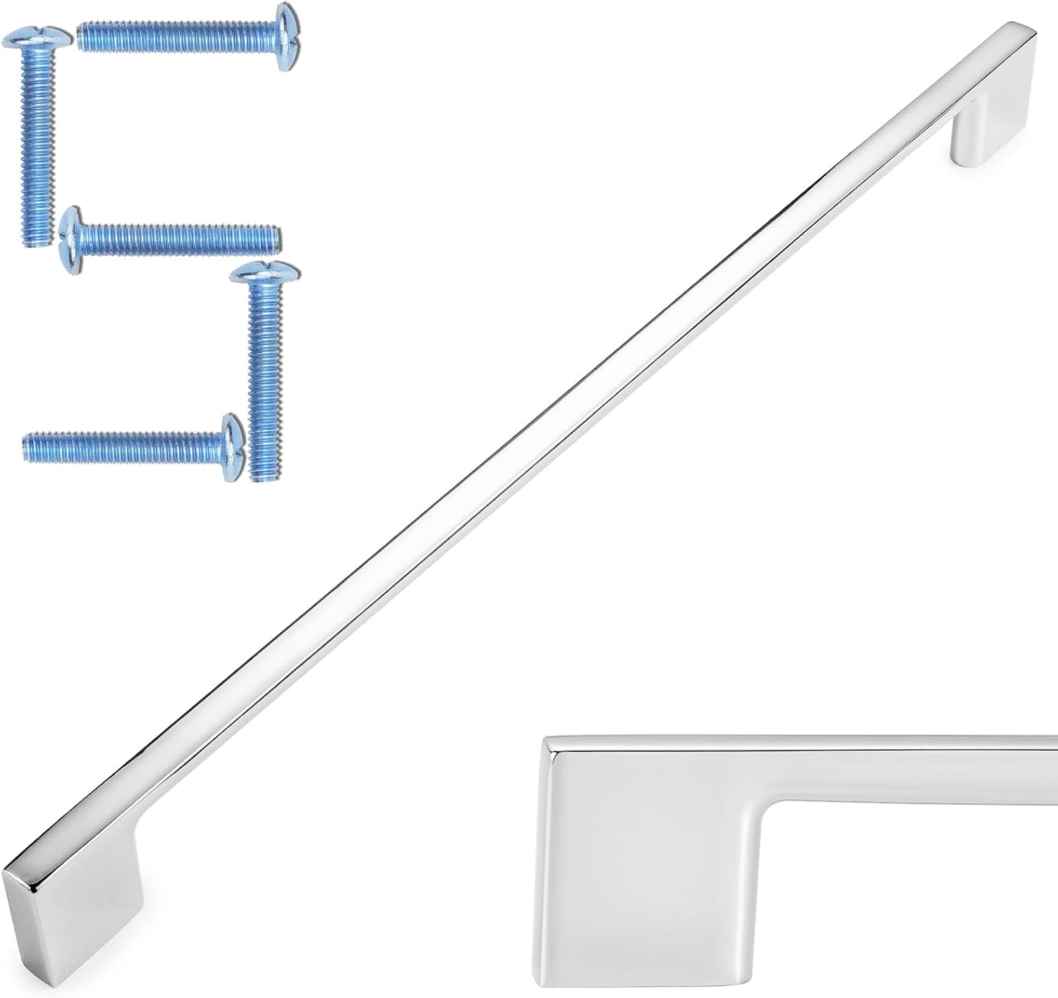 KOOFIZO 5 Pack 11-5/16 Inch Polished Chrome Kitchen Cabinet Pulls Chrome Cabinet Handles Chrome Cabinet Hardware for Kitchen Cabinets Drawer P01 Dresser Cupboard Bedroom Bathroom