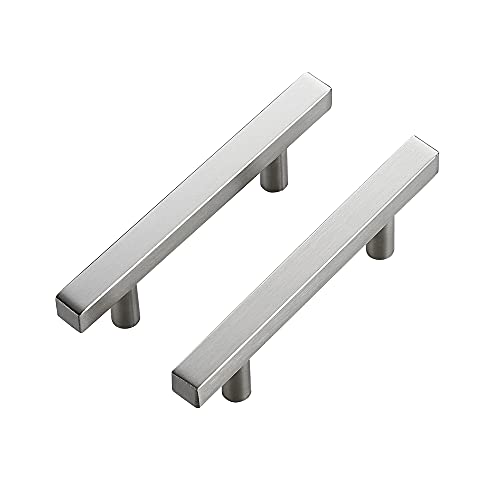 Ravinte 30 Pack 5 inch Square Cabinet Pulls Brushed Nickel Stainless Steel Kitchen Drawer Pulls Cabinet Handles 5Length 3 Hole Center