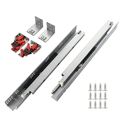 6 Pairs of 12 Inch Undermount Soft Close Drawer Slides Full Extension Concealed Drawer Rails with Mounting Screws,3D Locking Device and Brackets