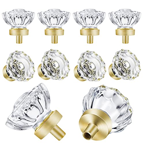 SHINY HANDLES Crystal Brass Knobs