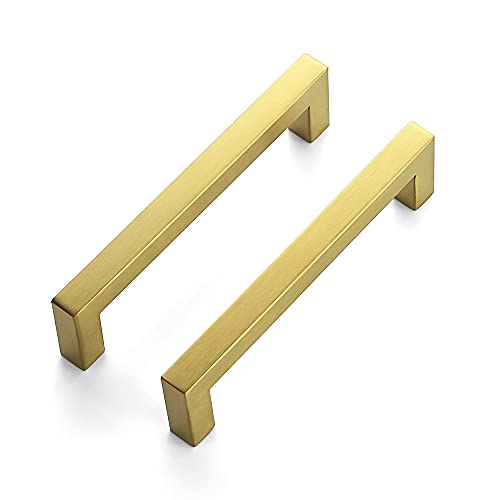 Ravinte 15 Pack 5 Inch Brushed Brass Handles