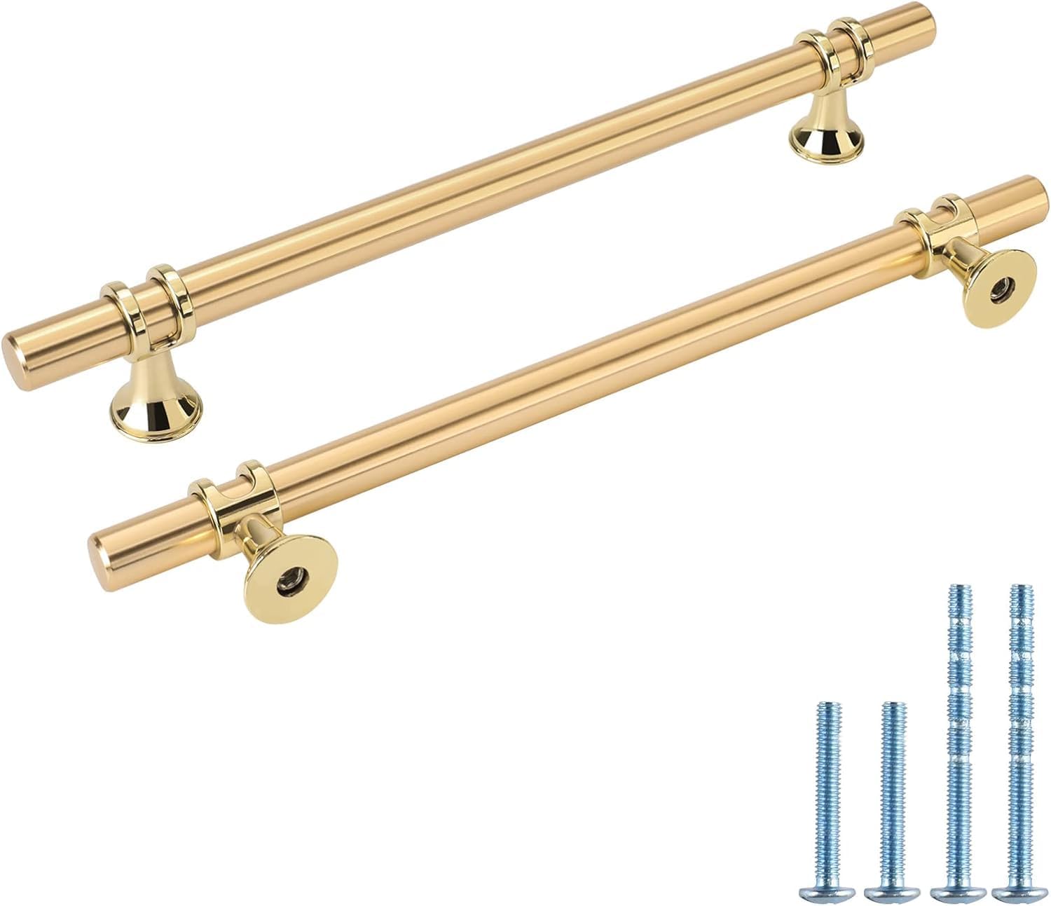 Rergy Cabinet Handles Drawer Pulls and Knobs, 10Pack Gold 6-1/4inch Hole Center, Kitchen Hardware for Dresser Handle Zinc Alloy Furniture Pull