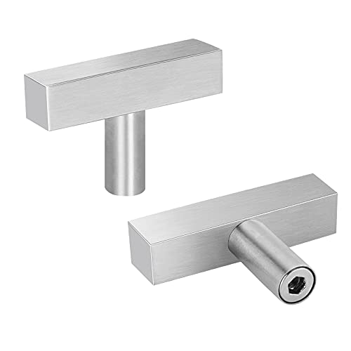 goldenwarm Kitchen Cabinet Knobs Brushed Nickel Drawer Knobs Dresser Handles for Cabinet Door Modern Dresser Stainless Steel T Bar Hardware Kitchen Door Handles, 30Pack