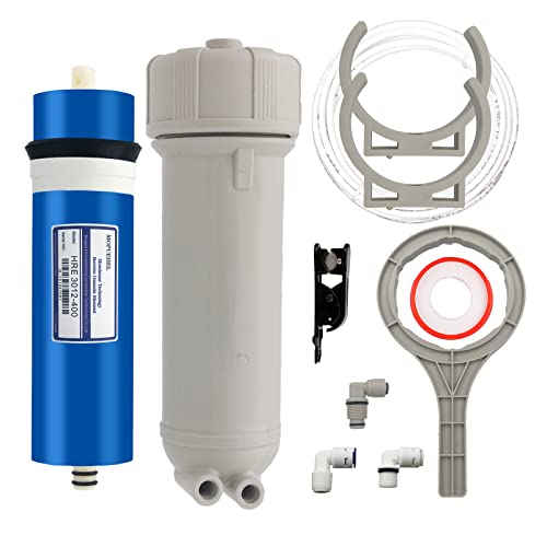400 GPD RO Membrane with Reverse Osmosis Membrane Housing Set, Reverse Osmosis Filter Replacement Kit, RO Membrane Housing Set for DIY RO Water System & Maple Syrup Reverse Osmosis System