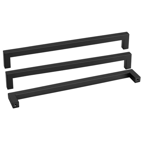 goldenwarm Black Cabinet Pull 45 Pack Matte Black Drawer Hardware Pulls Modern Kitchen Closet Door Handles Hardware, Black Pulls 18 Inch Center to Center, LSJ12BK458, Matte Black Cabinets Drawer Pulls