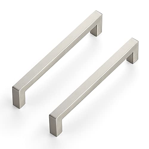 Ravinte 30 Pack 6-1/4 Inch Square Cabinet Handles - Brushed Nickel Pulls, Stainless Steel Drawer Pulls, Kitchen Cabinet Hardware