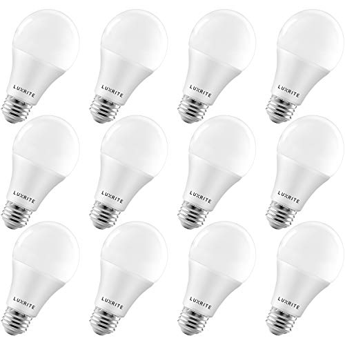 LUXRITE A19 LED Light Bulbs 12-pack