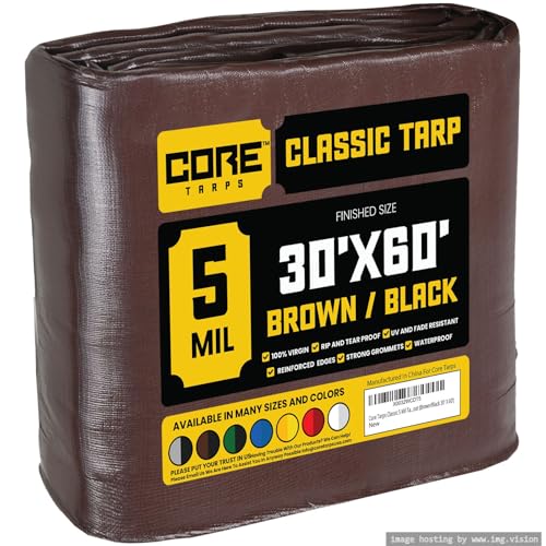 Core Tarps Classic 5 Mil Tarp Cover (Brown/Black)