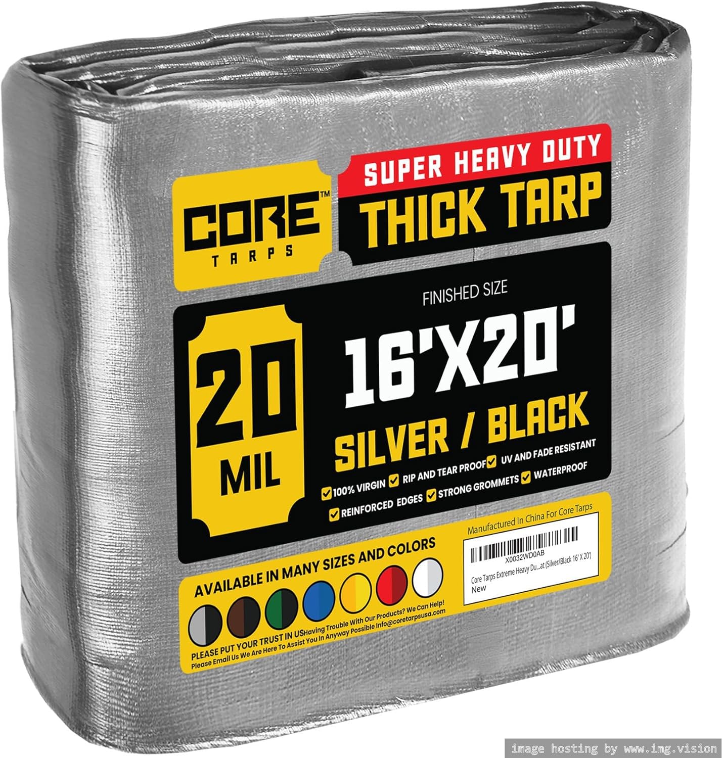 Core Tarps Extreme 20 Mil (Silver/Black 16x20)