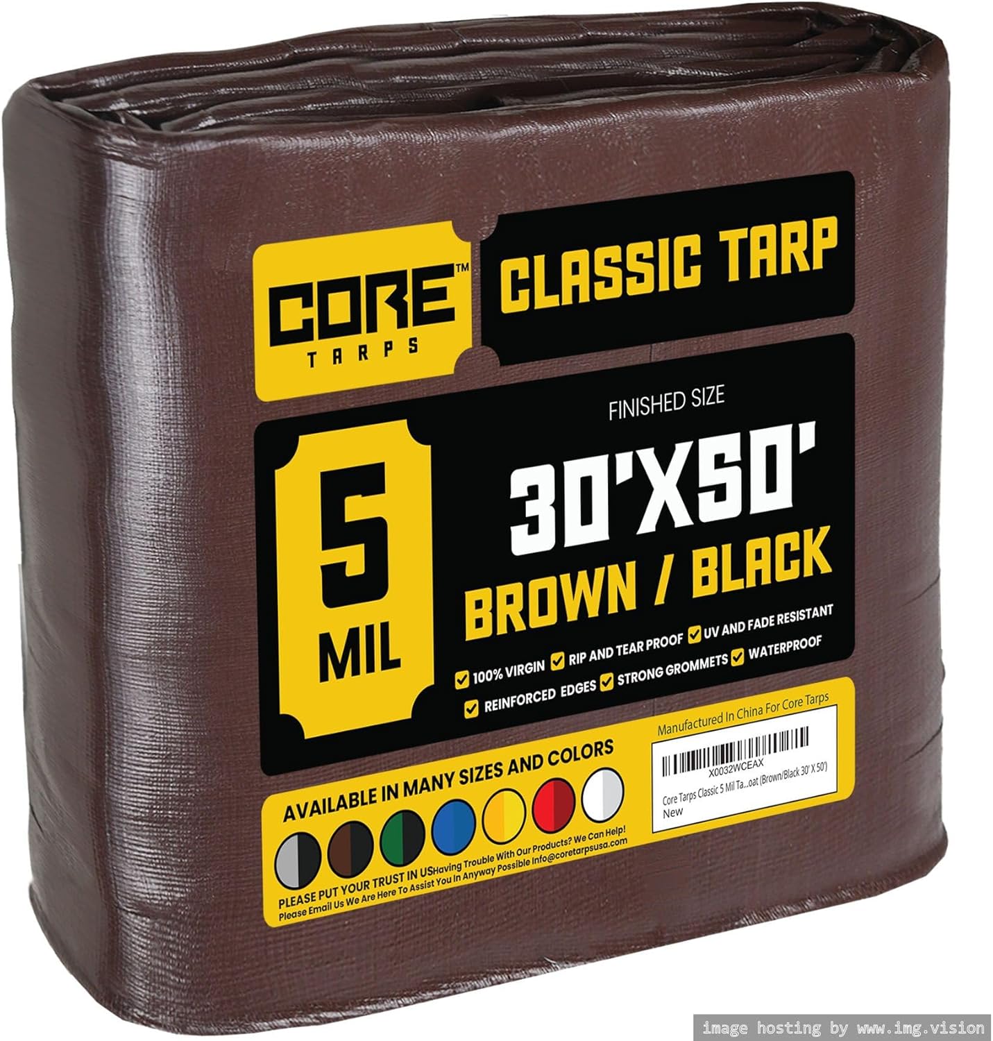 Core Tarps Classic 5 Mil (Brown/Black 30x50)