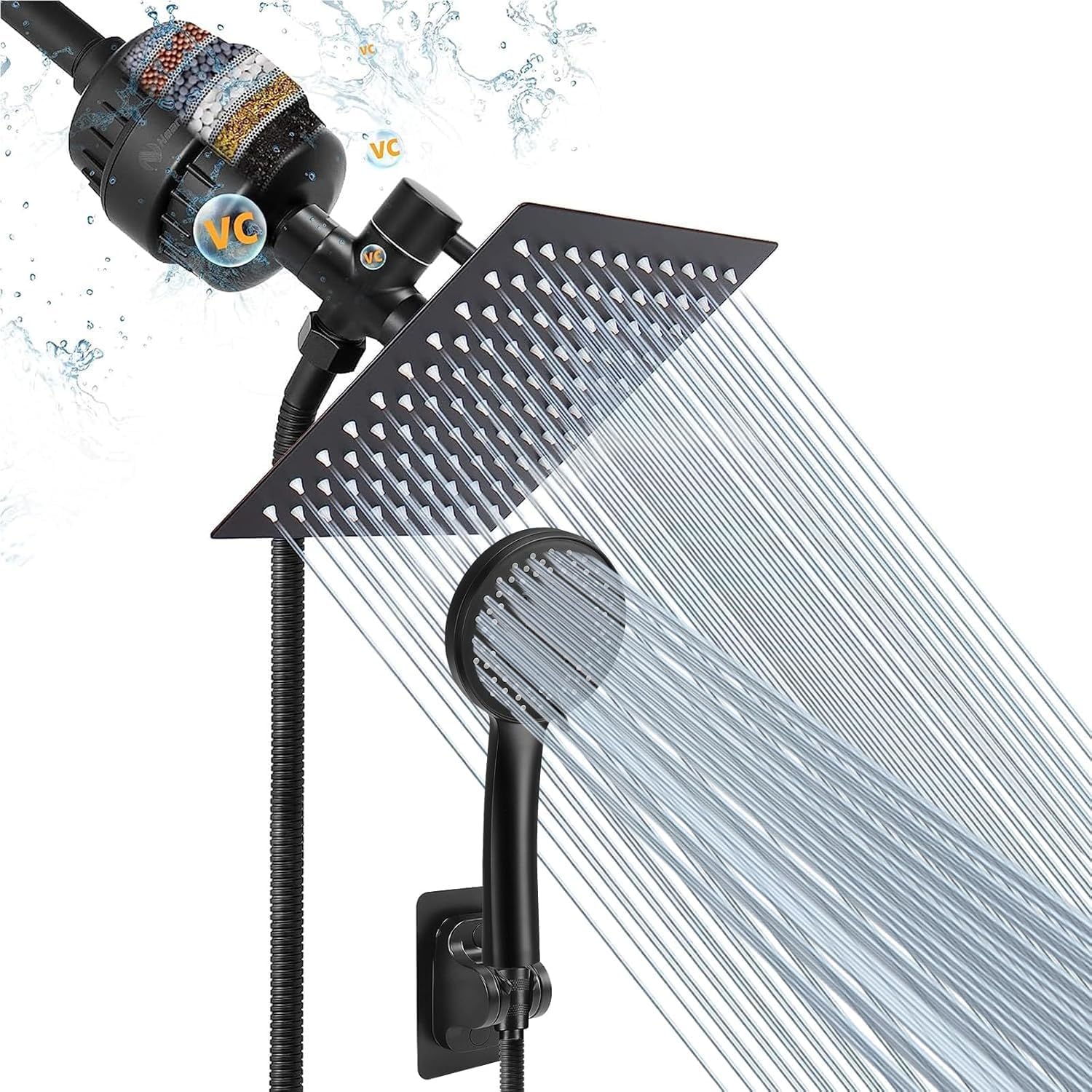 NearMoon Filtered Rain Shower Head (Matte Black)