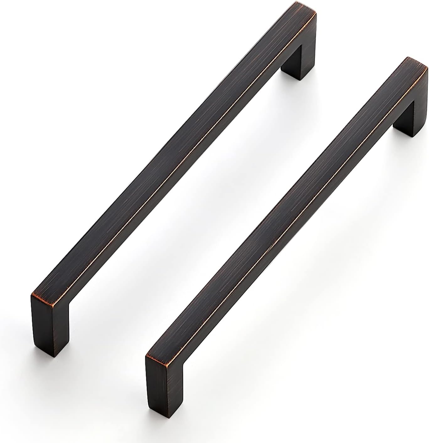 Ravinte 15 Pack Solid 5 Inch Center to Center Slim Square Bar Drawer Handles Cabinet Hardware - Oil-Rubbed Bronze Kitchen Pulls