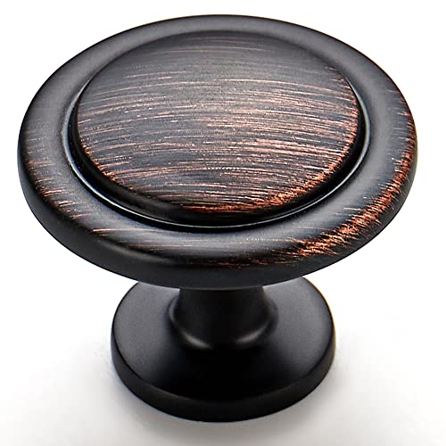 Ravinte 20 Pack 1-1/4 Inch Kitchen Cabinet Knobs Oil-Rubbed Bronze Zinc Pulls Door Handles for Dresser Drawers