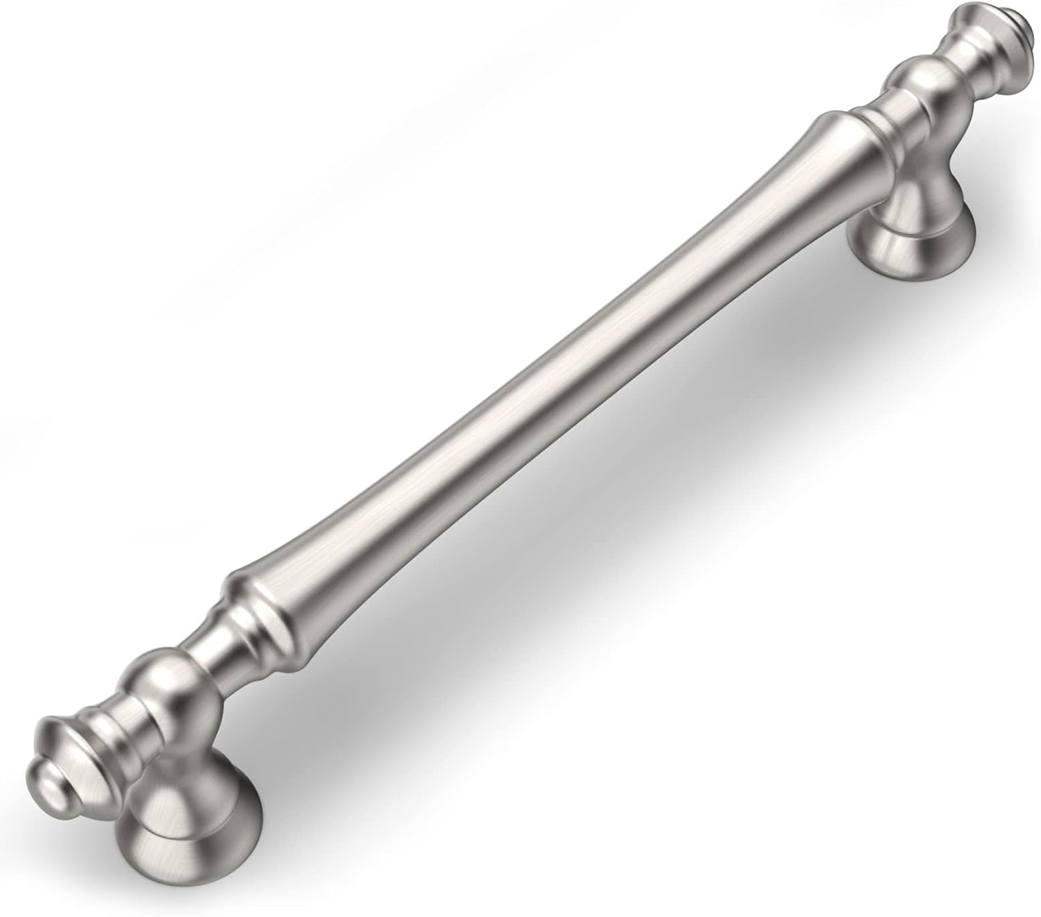Amerdeco 10 Pack Brushed Satin Nickel Cabinet Hardware - 5 Inch(128mm) Hole Center Kitchen Cabinet Handles for Bathroom and Dresser Pulls - ZH0014