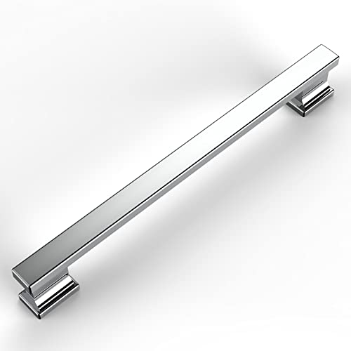 Amerdeco 10 Pack Polished Chrome Cabinet Pulls, 7 Inch Hole Centers, Kitchen Cabinet Handles, Cabinet Hardware, Zinc Alloy, Modern Style