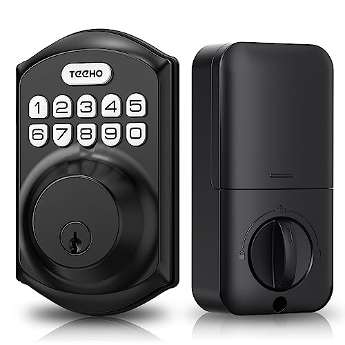 TEEHO TE001 Keyless Entry Door Lock with Keypad - Smart Deadbolt Lock for Front Door with 2 Keys - Auto Lock - Easy Installation - Matte Black