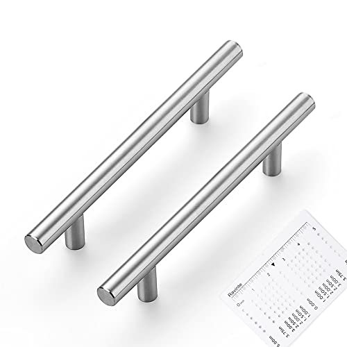 Ravinte 24 Pack | 6-3/10" Cabinet Pulls Brushed Nickel Stainless Steel Kitchen Cupboard Drawer Pulls Cabinet Handles 6-3/10 Inch Length,4 Inch Hole Center with Mounting