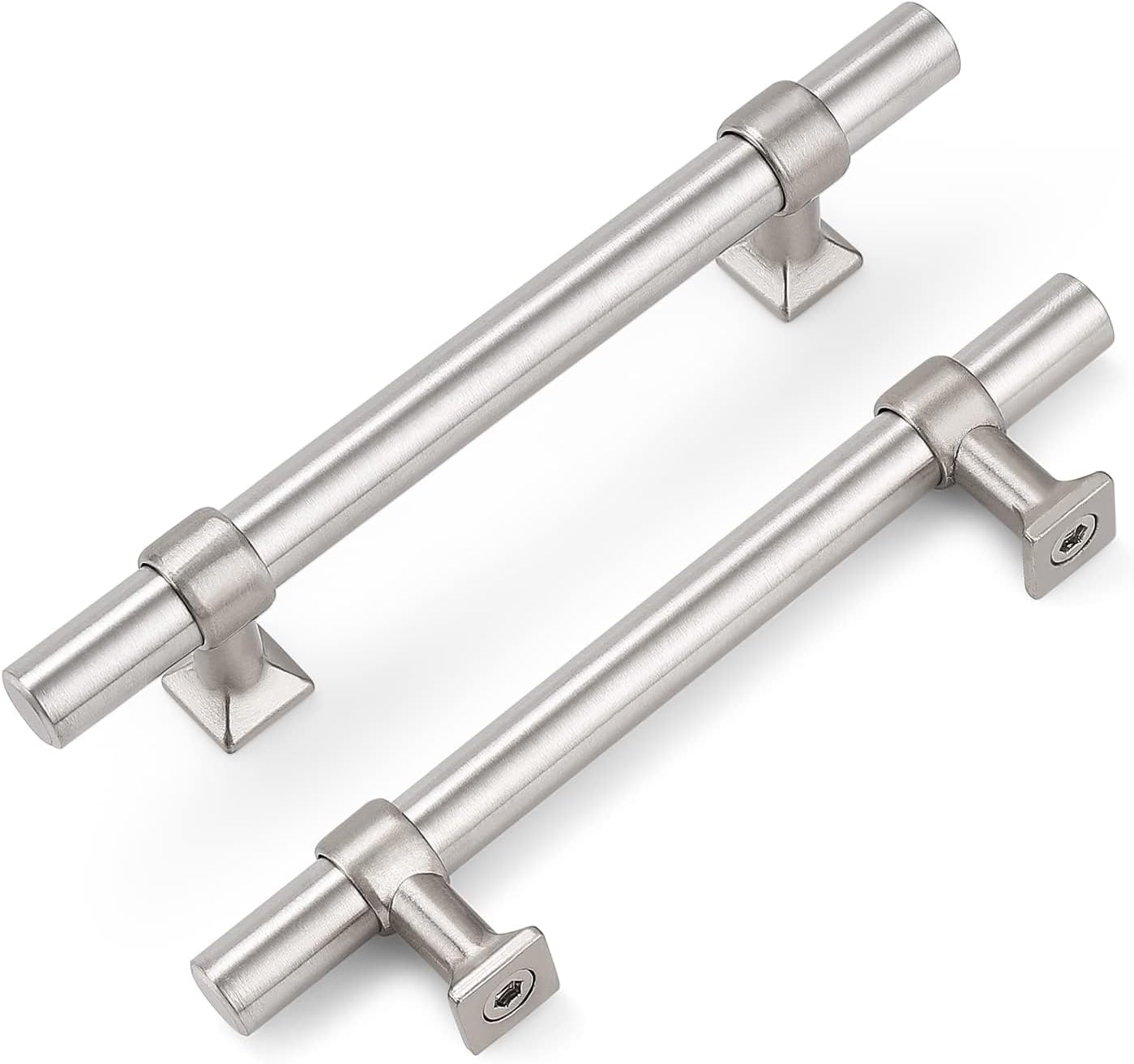 knobelite 15 Pack Hole Centers 3.75 inch Brushed Nicel Cabinet Pulls Stainless Steel Kitchen Drawer Handles with Zinc Aloy Base