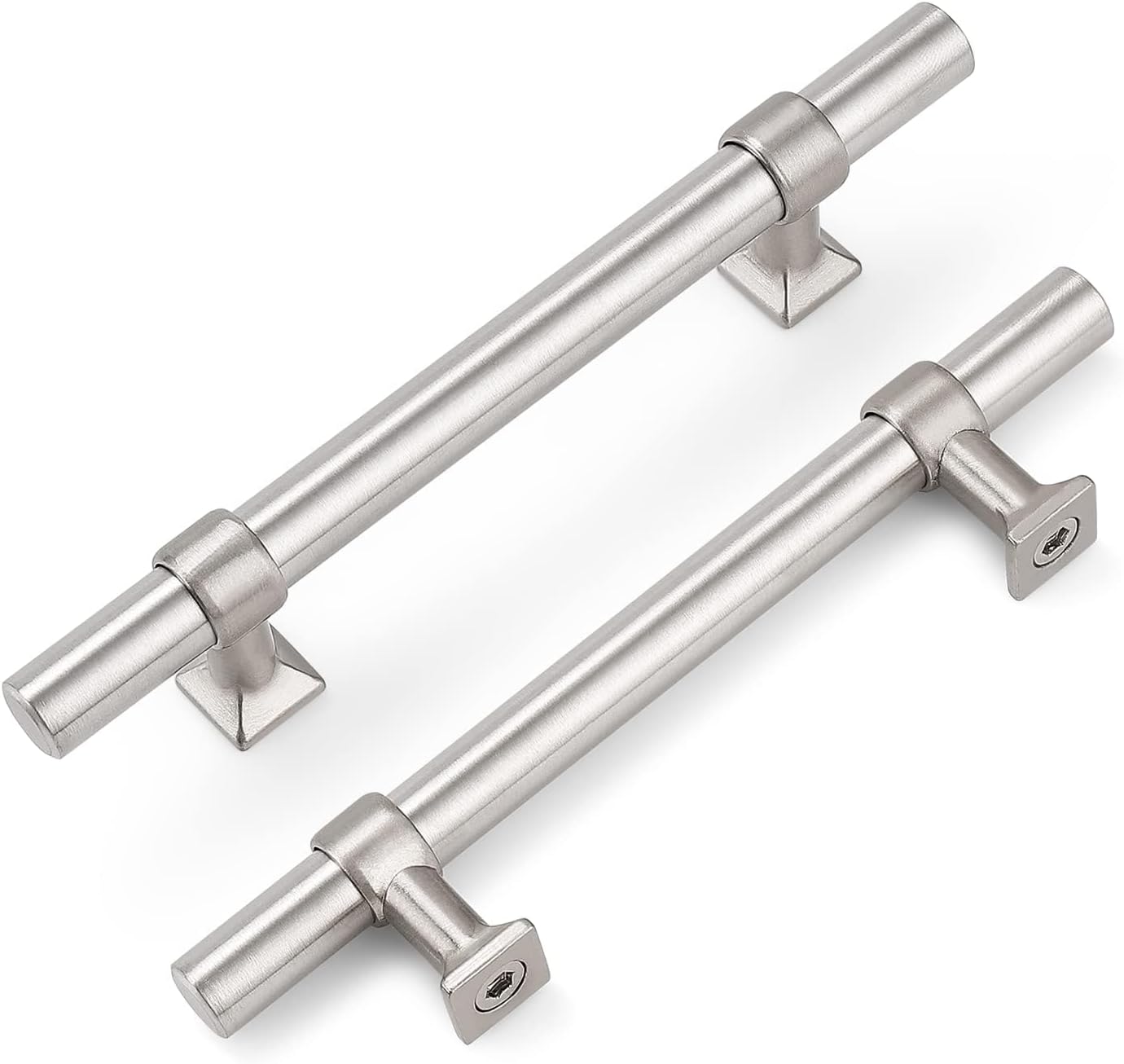 knobelite 25 Pack Hole Centers 4inch Brushed Nickel Cabinet Pulls Stainless Steel Kitchen Cabinet Handles with Zinc Alloy Pull Handle for Dressers Drawers Cabinets
