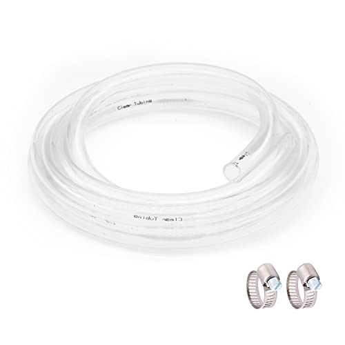 1 ID  1-1/4 OD - 25 ft Clear Plastic Vinyl Tubing, Flexible PVC Hose Lightweight Non-Toxic vinyl Tube for Transfer Water Air Oil