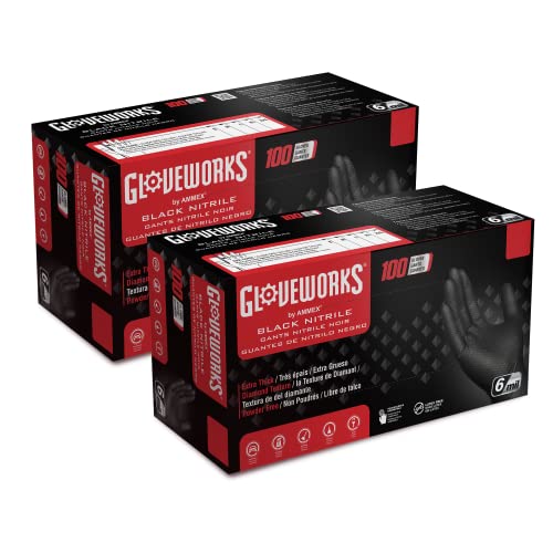 GLOVEWORKS HD Black Nitrile Gloves